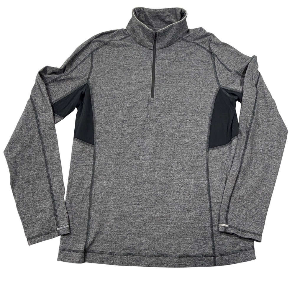 Lululemon Quarter Zip Pullover Mens Large Heathered Gray Thumbholes Jacket